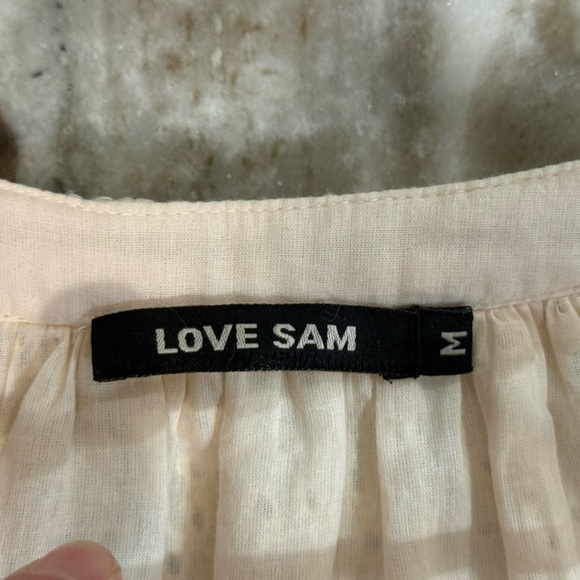 Women’s ANTHROPOLOGIE LOVE SAM Eyelet Embroidered cream midi dress- Size Medium - Picture 8 of 11